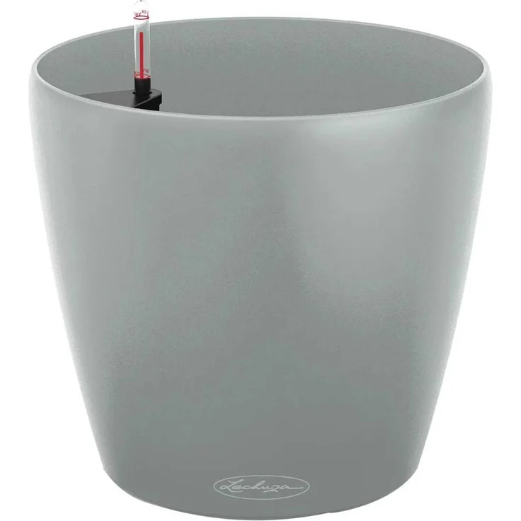 LECHUZA-Pflanzgefäß Classico Color ECO 18 Hellgrau | Pflanzgefäß mit Bewässerungssystem und Wasserstandsanzeiger|aus 100% recyceltem Kunststoff | Matte Oberfläche | Ø 19x17 cm | 18900