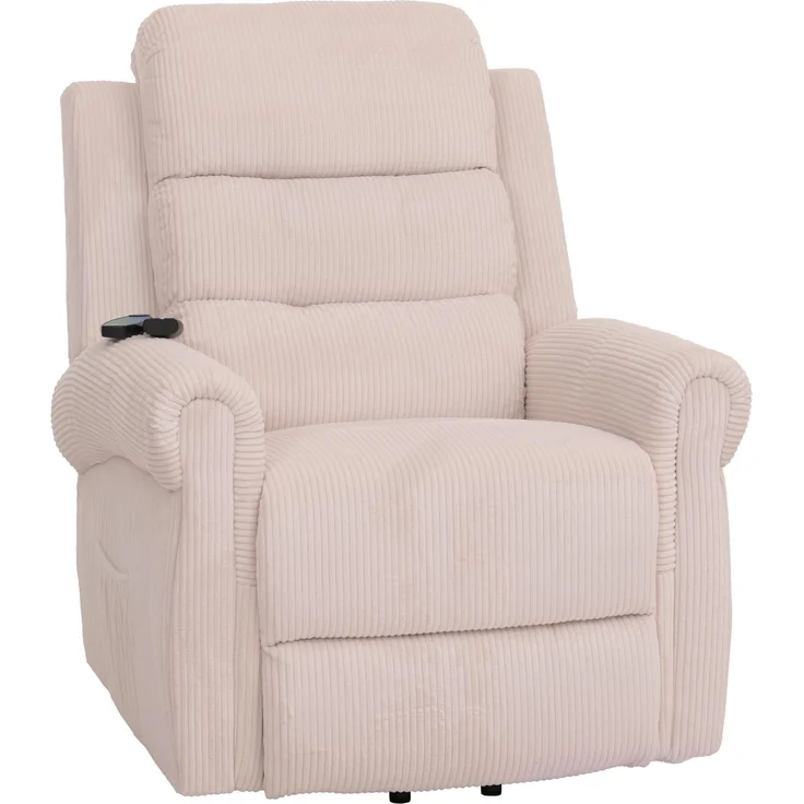 Fernsehsessel HWC-K63, Relaxsessel, Liegefunktion Aufstehhilfe Massage Heizfunktion, Stoff (220g/m²) Cord ~ creme-weiß – Bild 10