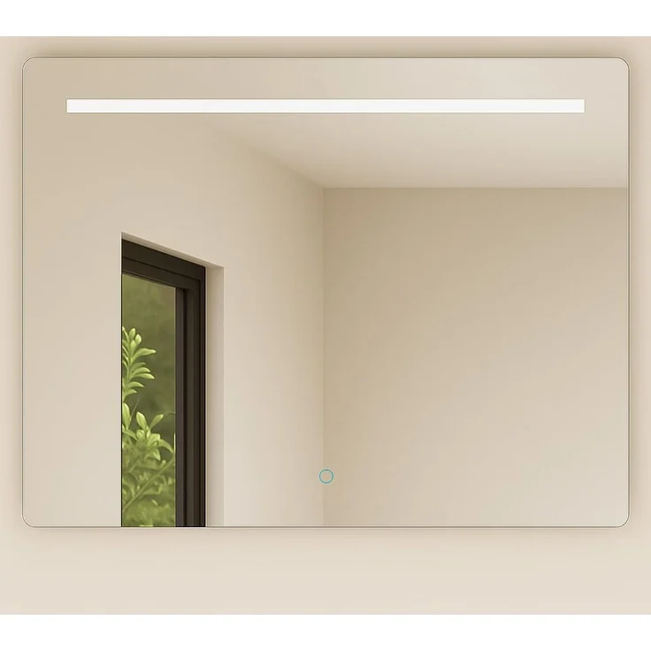 Baikal Rechteckiger Badezimmerspiegel | 90x80 cm | Dicke 6 mm | LED-Stange | Touch mit Anti-Beschlag | Farbtöne 3500 K/4000 K/6000 K | Spiegel mit Licht | Spiegel mit LED