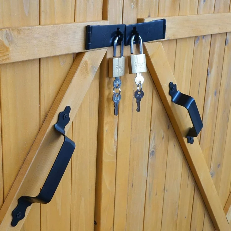 2er-Fahrradgarage HWC-H60, Fahrradbox Geräteschuppen Gerätehaus, MVG abschließbar 151x200x200cm ~ braun – Bild 7