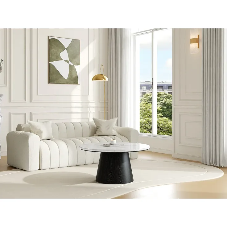 Vente-unique - SADURA Couchtisch Marmor SchwarzWeiß - B 80 cm x H 42 cm x L 80 cm