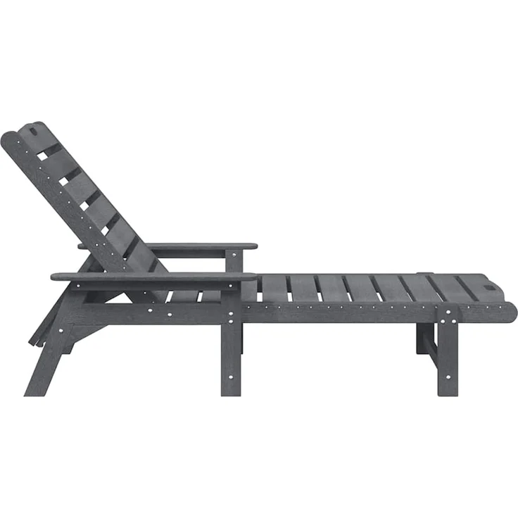Sonnenliege, Gartenliege Hellgrau 195,5 x 53 x 98,5 cm HDPE – Bild 5