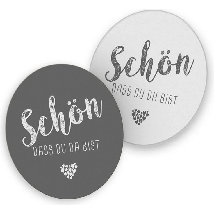 itenga Bierdeckel itenga 40x Bierdeckel Untersetzer "Schön dass du da bist" taubengrau g – Bild 4