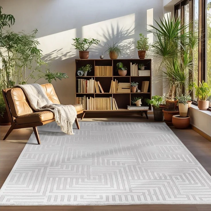 Carpettex Designteppich Geometrisch Design, Rechteckig, Höhe: 12 mm, Teppich Wohnzimmer Boho Design Skandinavische Stil Natur Optik – Bild 5