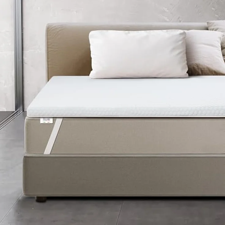 The White Stone Matratzen Topper 80x210cm, antimykotisch, Orthopädische Matratzenauflage aus Memory Foam H3, belüftet, 6 cm gepolstert, abnehmbarer Bezug, waschbar – Bild 1