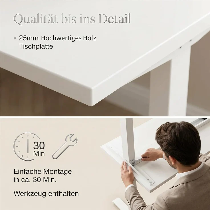 Devoko Höhenverstellbarer Schreibtisch 180x80 cm elektrisch, Höhenverstellung 71-121 cm mit Smart Control, 120 kg Tragkraft, für gesundes Arbeiten – Bild 7