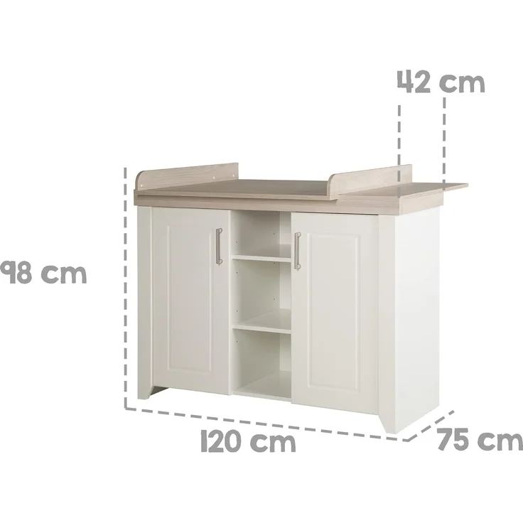 roba Kinderzimmerset 'Felicia' 3-teilig - Bett 70 x 140 - Kleiderschrank 3-türig - Weiß / Luna Elm – Bild 14