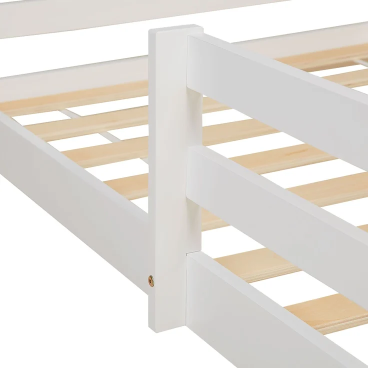 Kinderbett Hausbett mit Rausfallschutz 90x200 cm Bodenbett Montessori Bett Bettenhaus Lattenrost – Bild 10