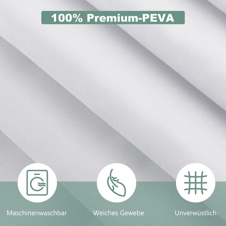 Diwzbyn Duschvorhang Anti-Schimmel Badezimmervorhang, Wasserdicht und Waschbar Breite 180 cm (1-tlg), Perfekt für Badewanne & Dusche – Bild 4