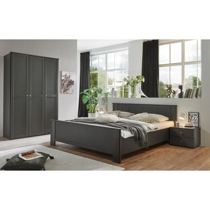 Bett >Chalet< Liegefläche 180x200cm, in Graphit - 189x85x210cm (BxHxT) – Bild 2