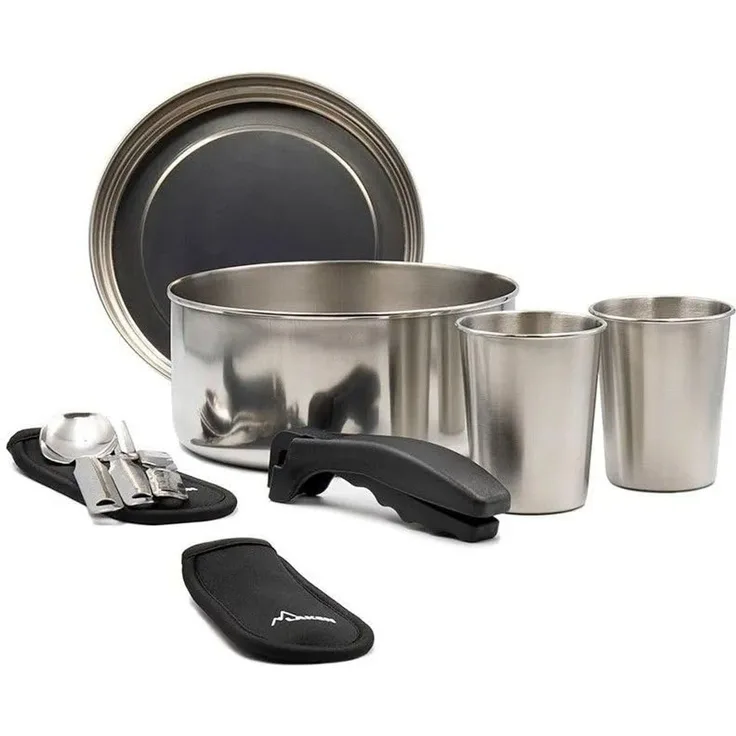Topfset aus Edelstahl für 2 Personen 20 cm