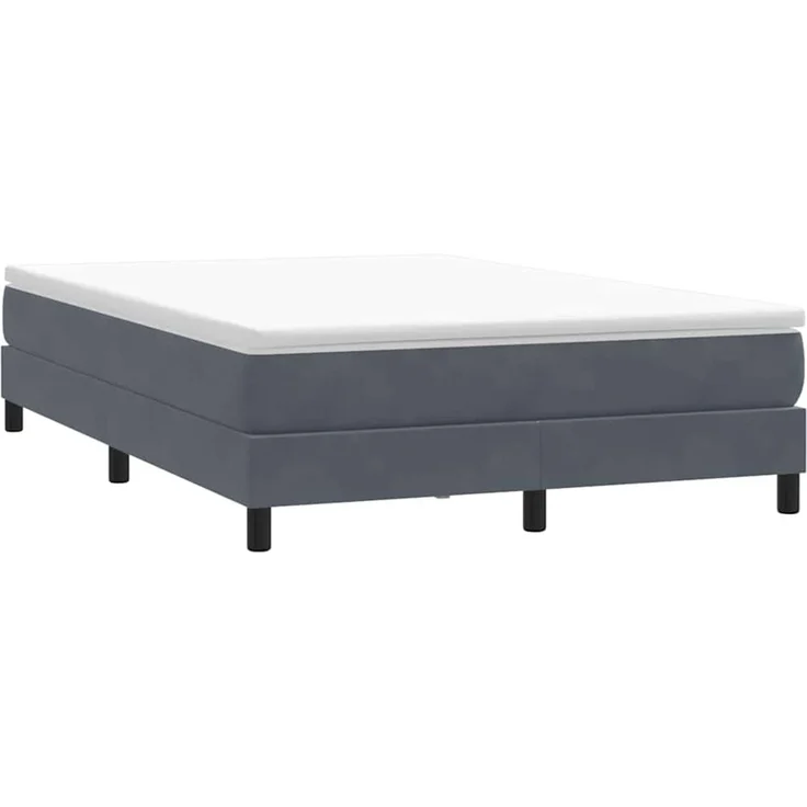 vidaXL Boxspringbett ohne Matratze Dunkelgrau 160x220 cm Samt 3315880 – Bild 3