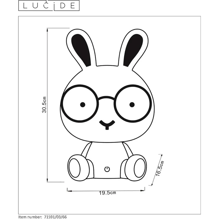 LUCiDE Tischleuchte DODO RABBIT BHT 19x30.50x16.50 cm rosa Tischlampe Klemmleuchte Schreibtischleuchte Schreibtischlampe – Bild 3