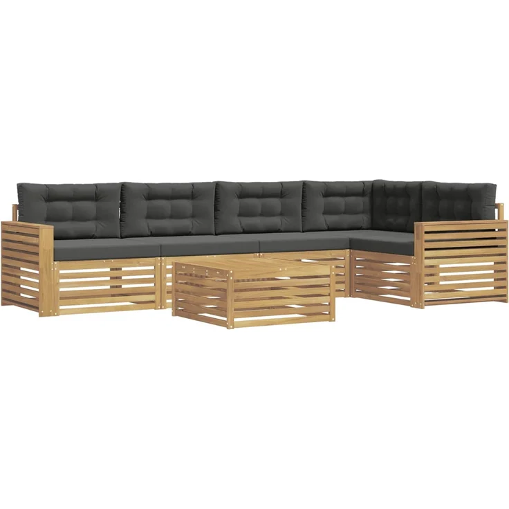 vidaXL Outdoor-Sofagarnitur 6 stk. 5-Sitzer Weiß und Anthrazit 3390532 – Bild 2
