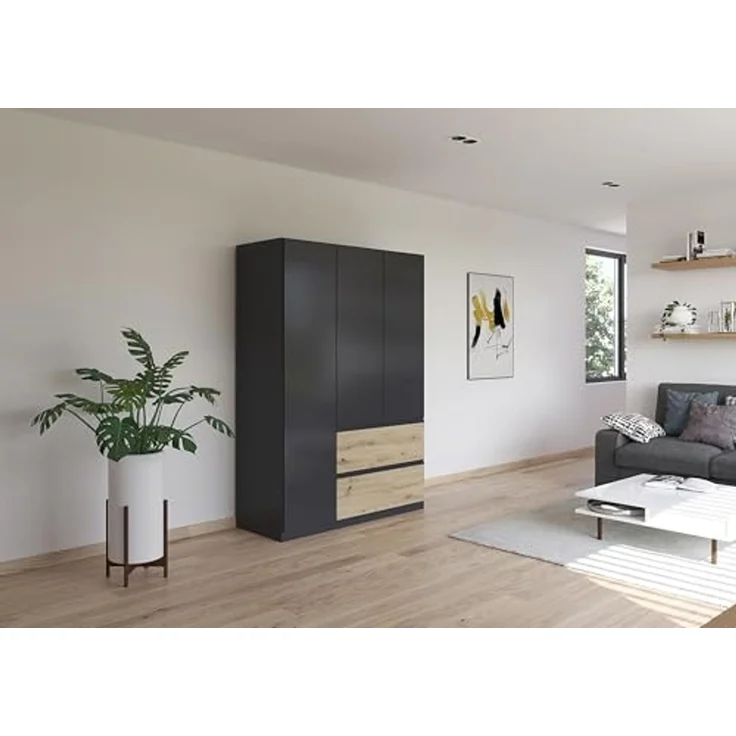 rauch Drehtürenschrank Kleiderschrank Schrank Garderobe COSTA in den Breiten 91/136/181 cm (in 3 Ausstattungen BASIC/CLASSIC/PREMIUM) viel Platz, grifflose Front und Push-to-Open Funktion MADE IN GERMANY – Bild 4