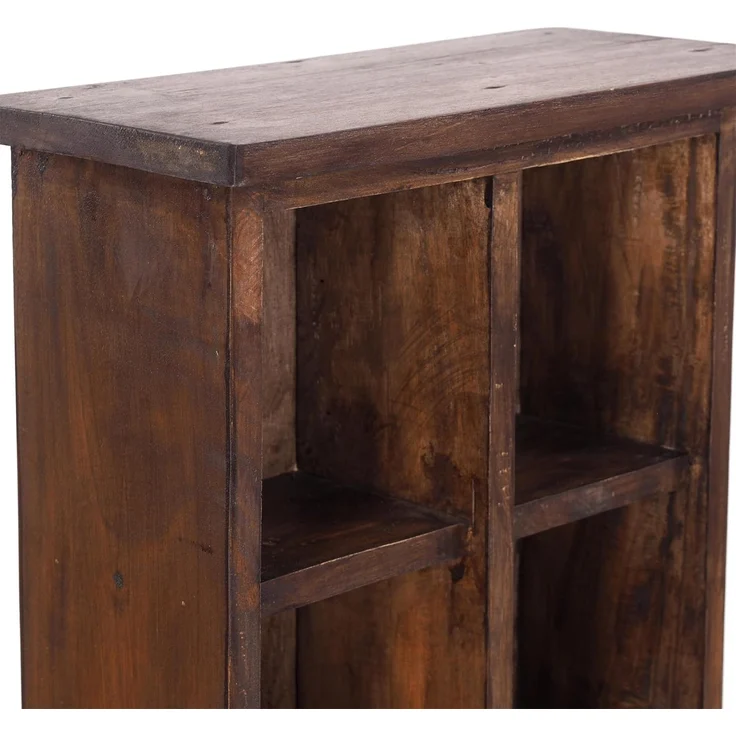 DESIGN DELIGHTS Regal RUSTIKALES CD & BÜCHERREGAL NATURE, 94x36cm(HxB) Holzregal 10 Fächer – Bild 6