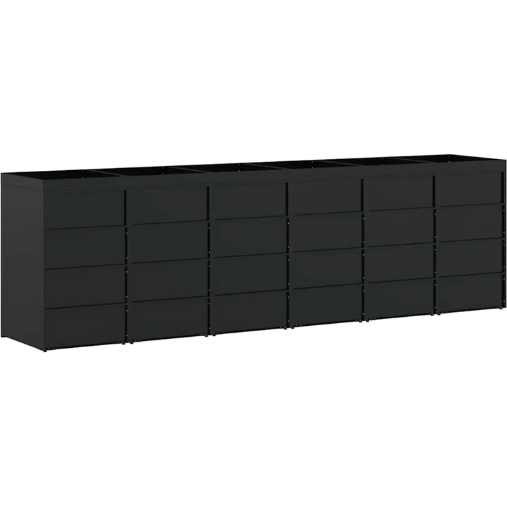 vidaXL Wagenmüllbehälter für 6 Behälter Schwarz 408 x 77,5 x 121,5 cm 3394742 – Bild 9
