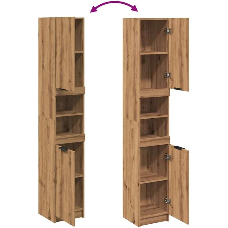 vidaXL Badschrank Artisan-Eiche 32x34x188,5 cm Holzwerkstoff 856944 – Bild 6