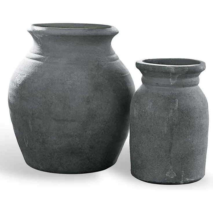 Mirabeau Tischvase Vase 2er Set Molduc antikgrau, stilvolles Interieur, Patina im Look von oxidiertem Eisen