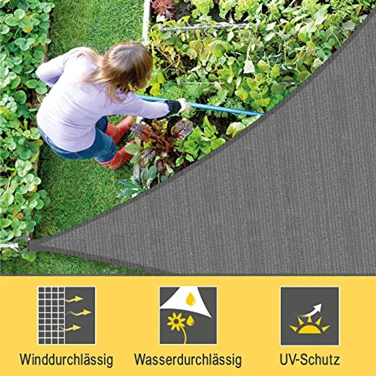 Sol Royal SolVision HS9 - Sonnensegel dreieckig 7 x 7 x 7 m HDPE Atmungsaktiv & UV Schutz Sonnenschutz für Terrasse, Balkon, Pool und Garten – Sonnensegel 700 x 700 x 700 cm Schattennetz Anthrazit – Bild 3