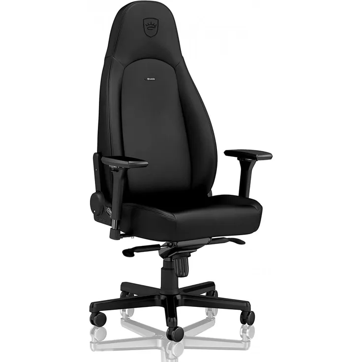 noblechairs ICON Black - Black Edition Gaming Stuhl - Schwarz - PU-Leder - Bis zu 150 kg