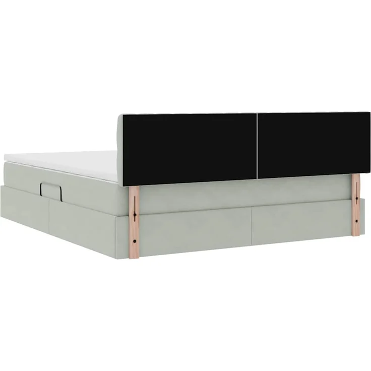 vidaXL Aufbewahrungsbett mit Kopfteil Hellgrau 160 x 200 cm Samt 3370827 – Bild 11