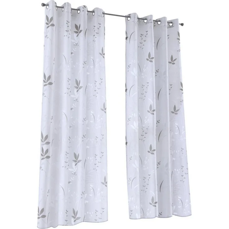 Kutti Vorhang Dandelion (1 St), Ösen, halbtransparent, Baumwolloptik, Gardine halbtransparent, Ausbrenner, Baumwolle-Polyester, bedruckt