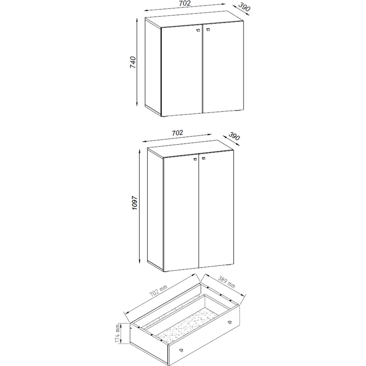 VCM Büroschrank Lona 917794 Buche H. 200 x B. 70 x T. 39 cm – Bild 4