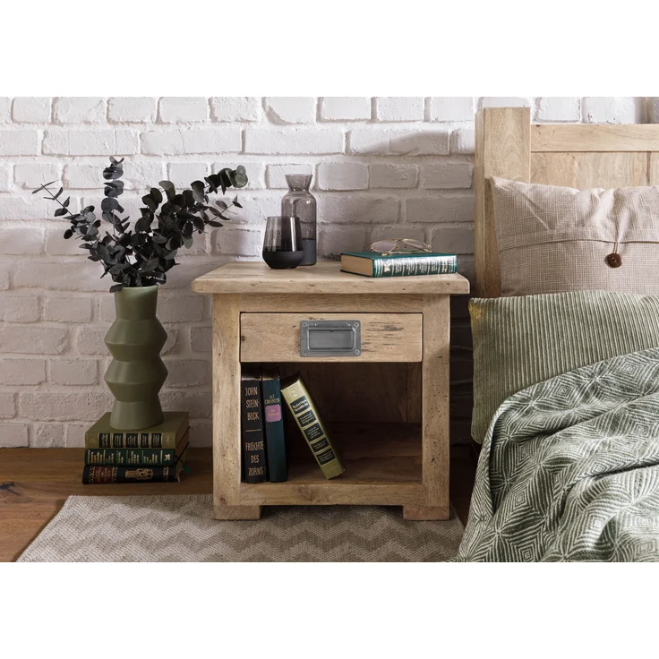 Nachttisch Mango 50x40x45 whitewash lackiert RAILWAY #387 – Bild 3
