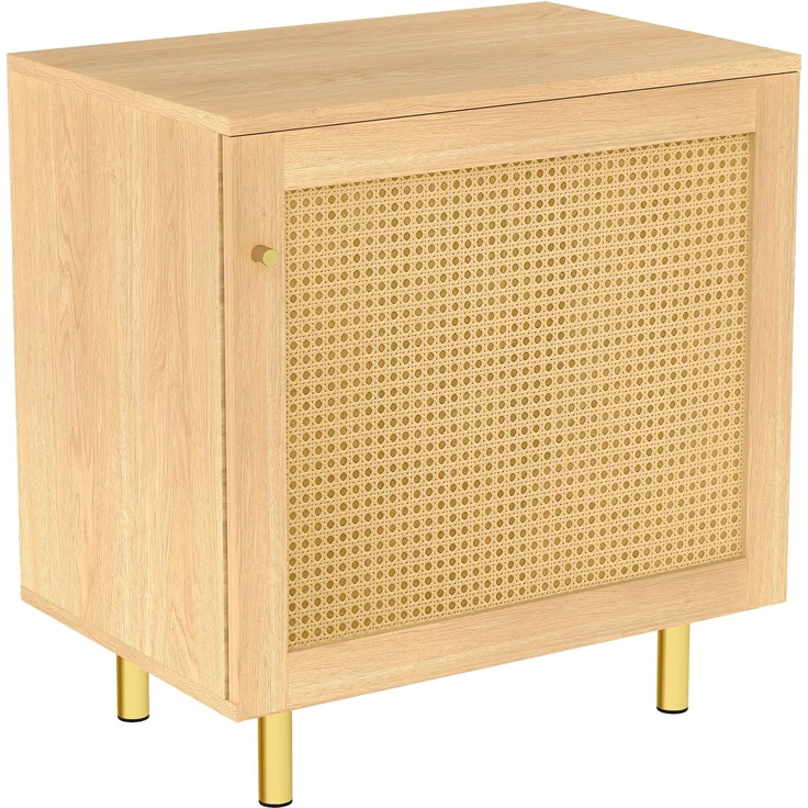 DESVIAE Sideboard modular mit 3 Türen 180x63x40 cm MDF Natur mit Metallfüßen – Bild 9