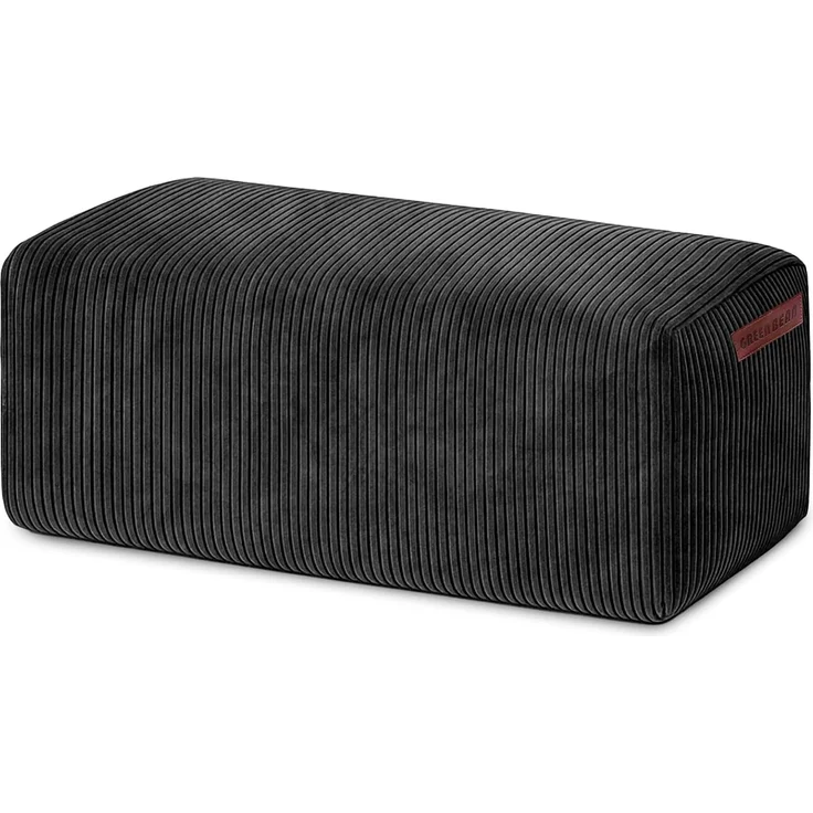 Green Bean® Indoor Sitzhocker Pouf 70x33x28cm EPS-Perlen Füllung & Cordstoff Kuschelig Weich Waschbar - Drinnen Bodenkissen Liegekissen Sitzkissen Sitzhocker Relax-Sessel Kinder Erwachsene Stoff Schwarz – Bild 1