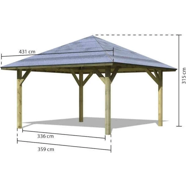 Karibu Pavillon Carport Classic Kirn 1 – Bild 3