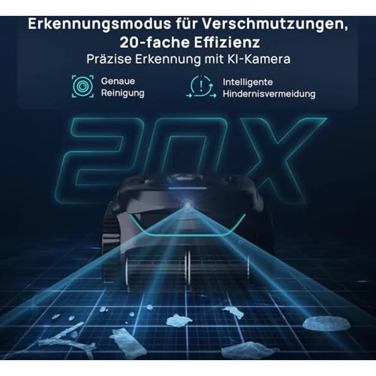 (Neues Modell) WYBOT C2 Vision-A Kabelloser Poolroboter Akku mit KI-Kamera, 8 Modi, starker Saugkraft, Dual-Filter, Wasserlinie, Poolroboter Akku Wand und Boden, App-Steuerung-schwarz dunkelgrün – Bild 2