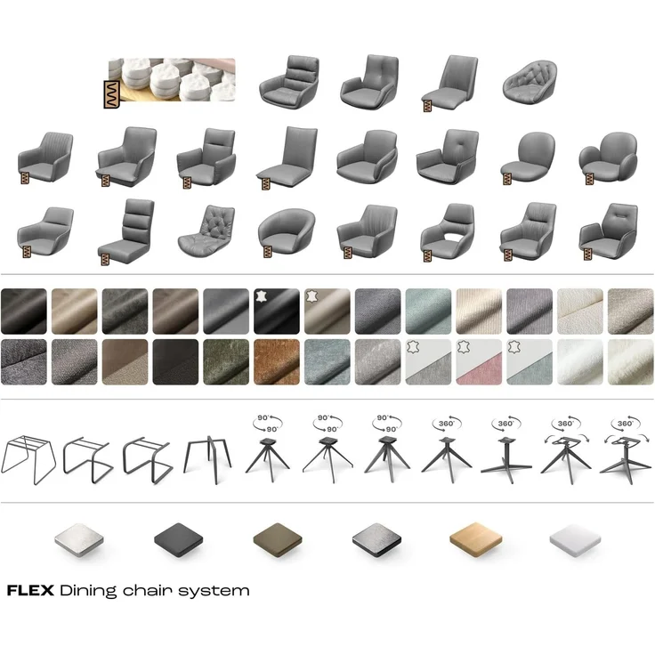 Esszimmerstuhl Greg-Flex Cord Beige 4-Fuß konisch Edelstahl Taschenfederkern – Bild 8