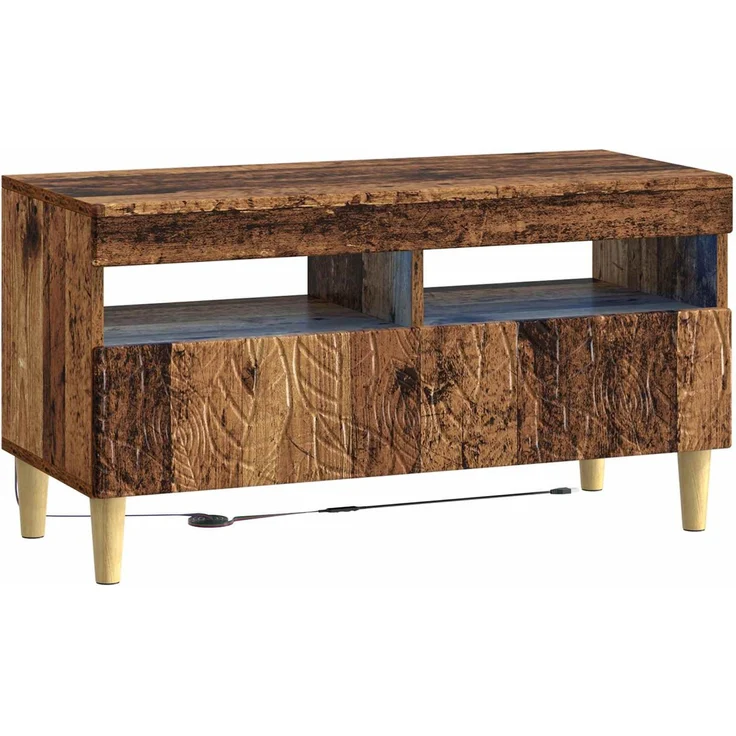 vidaXL 3-teiliges LED TV Regal DELFT Altholz Holzwerkstoff 3416769 – Bild 5