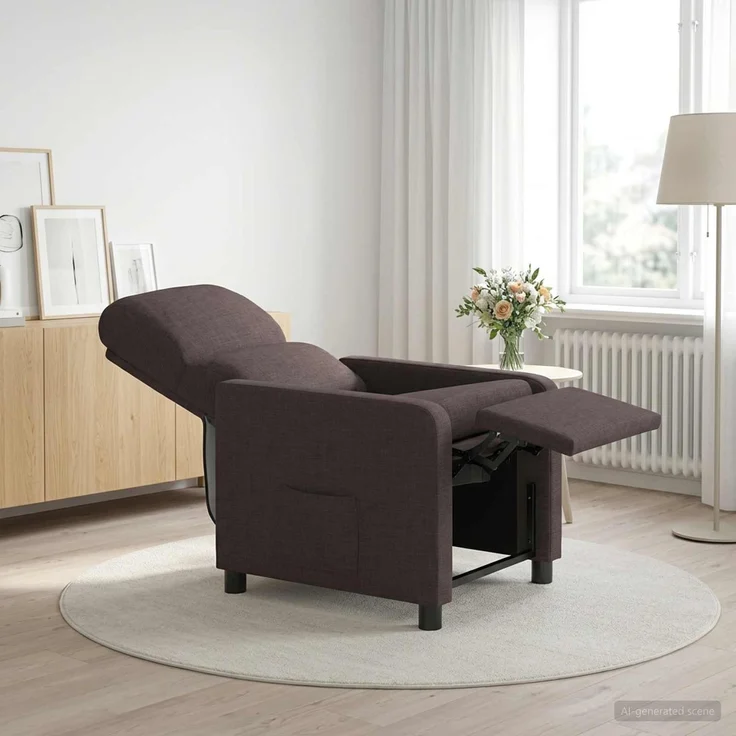 vidaXL Liegesessel Dunkelbraun Polyester 42034821 – Bild 3