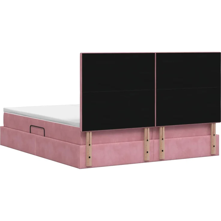 vidaXL Aufbewahrungsbett mit Kopfteil Rosa 180 x 200 cm Samt 3459842 – Bild 9