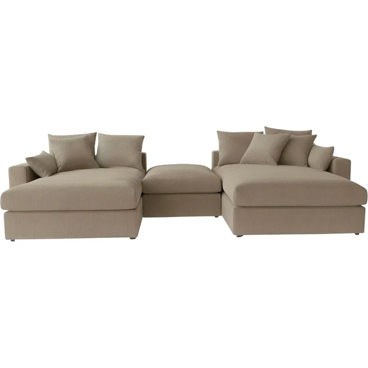 OTTO home Wohnlandschaft Cosy Lounge U-Form, Breite 385 cm, Mega-Sofa mit Cordstoff bezogen, mit Federkern & 5 Zierkissen – Bild 2