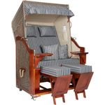 Webavita Strandkorb Karibik 2-Sitzer Vollholzfront Korb Pinienholz fertig montiert Balkone Terrassen Garten Lounge