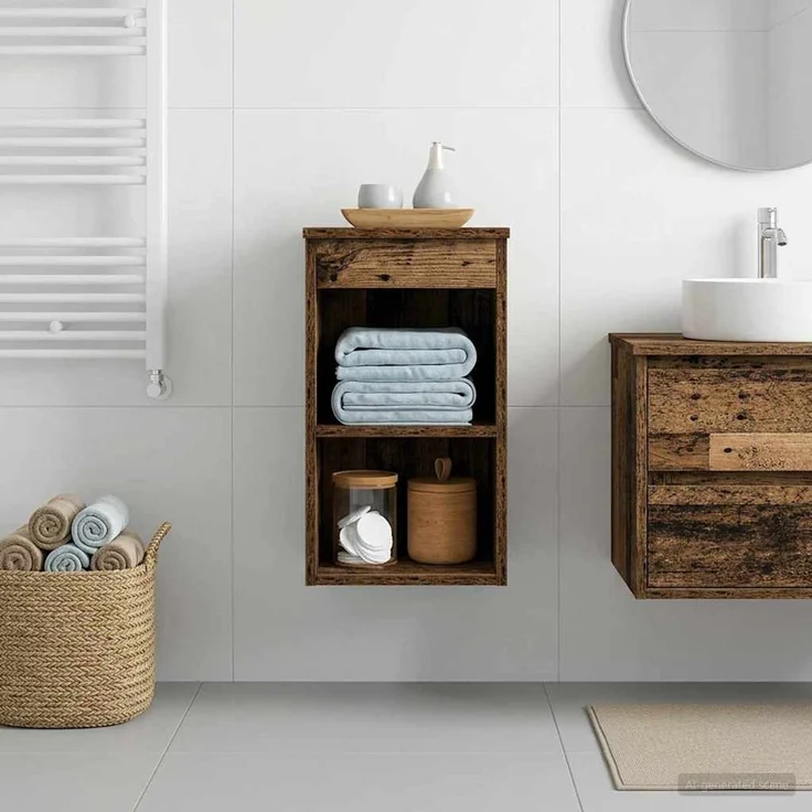 vidaXL Badezimmerschrank Altholz 30 x 35 x 50 cm Holzwerkstoff 890340 – Bild 1