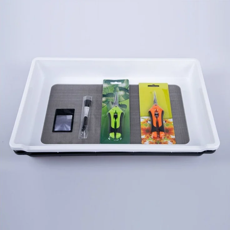 Mayaadi Home Anzuchttablett Trim Tray Bin Trimmschale Kräuterpflanzen Trockensiebset Pollensieb (Einzelteil) – Bild 2