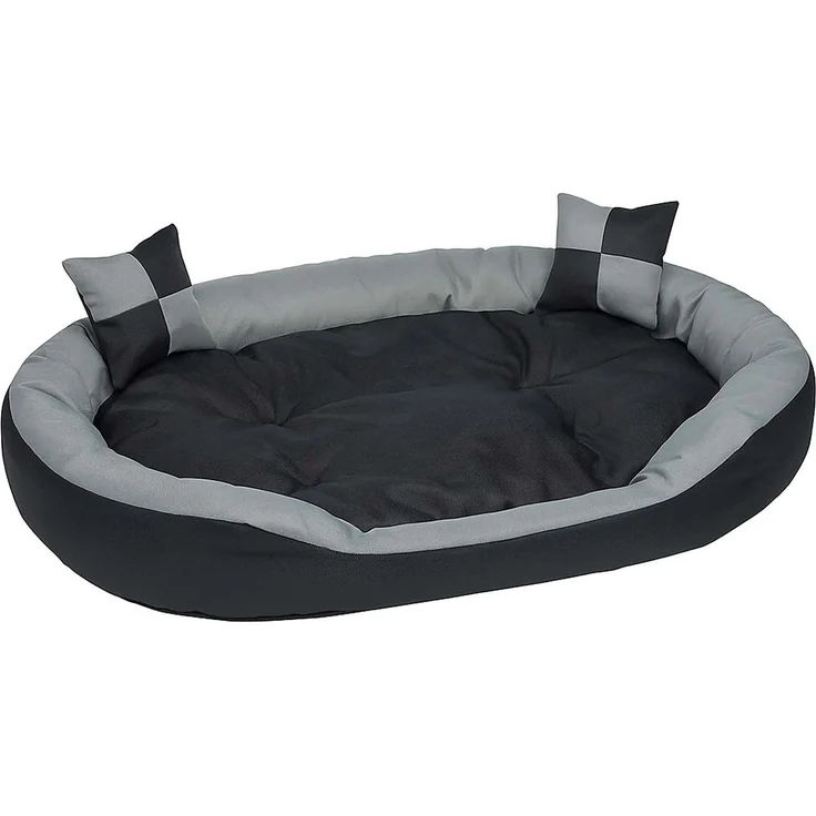 Hossis Wholesale Hundebett Grau Größe L 110 x 80 x 20 cm | Kuscheliges Hundesofa mit Wendekissen | Waschbar & abwischbar | Bequemes Hundekörbchen mit Zierkissen | Ideal für große Hunde – Bild 2
