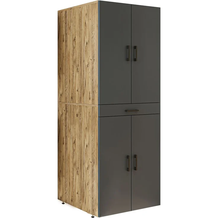 Skye Decor '2581' Waschmaschinenunterschrank, Atlantik-Kiefer / Anthrazit, 70 x 185,3 x 67 cm – Bild 6