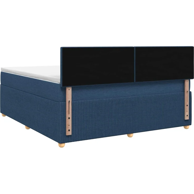 vidaXL Boxspringbett mit Matratze mit Kopfteil Blau 180 x 200 cm Stoff 3451537 – Bild 8