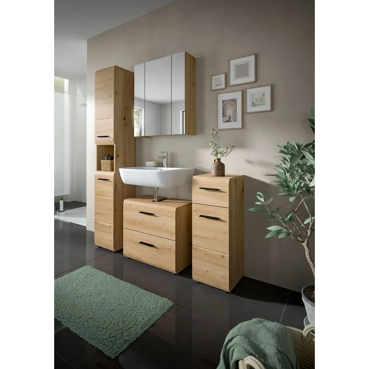 Hochschrank (B/H/T: 30x185x30 cm) in Artisan Oak Nachbildung und Artisan Oak Nachbildung – Bild 5