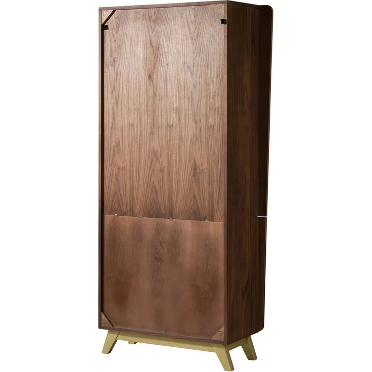 Vitrine Nussbaum-Echtholzfurnier 100x40x200 braun lackiert BUTTERFLY #100 – Bild 10