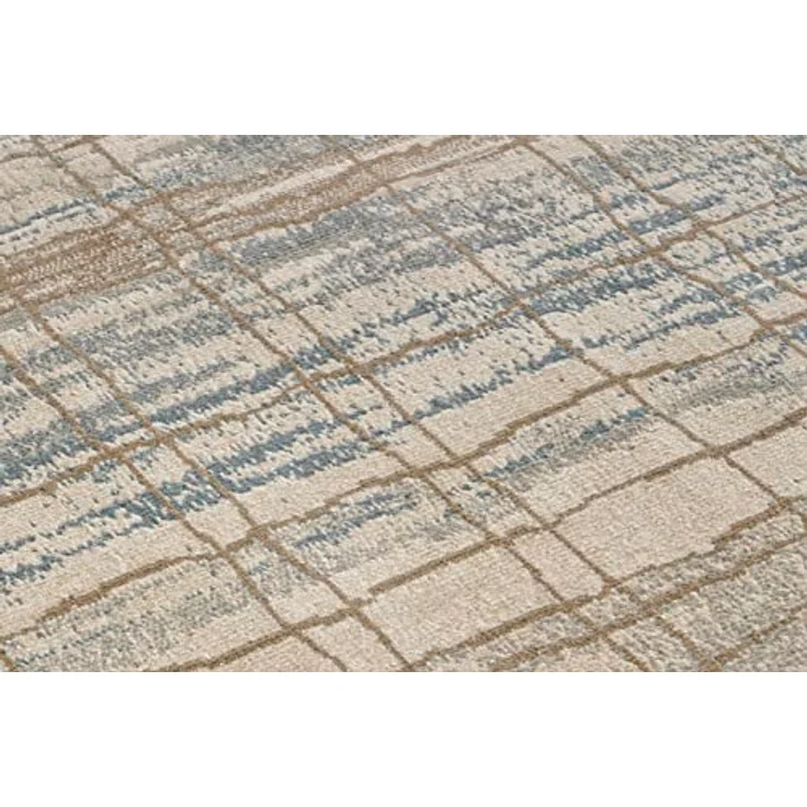 XXXL Flachwebeteppich Terrain, rechteckig 120x170 cm, Blau und Creme, Oeko-Tex® Standard 100, pflegeleicht, strapazierfähig, für Fußbodenheizung geeignet, leicht zusammenrollbar – Bild 6