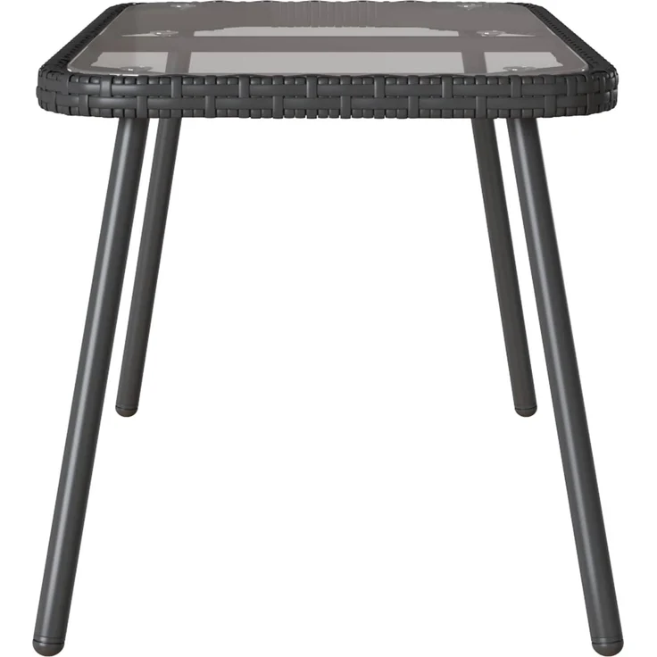 vidaXL Couchtisch Schwarz 90 x 45 x 43 cm Poly-Rattan 4108267 – Bild 4