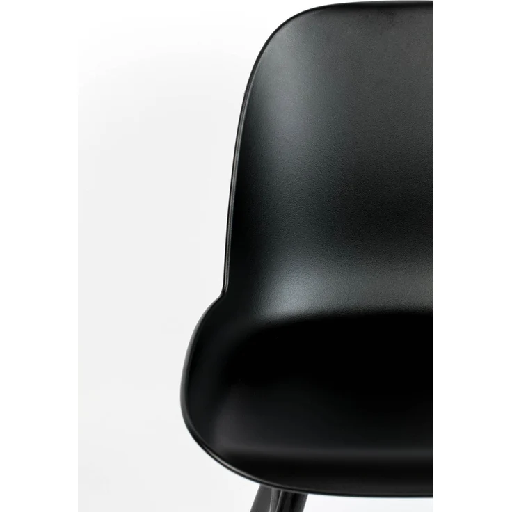 Zuiver Esszimmerstuhl Albert Kuip All Black im 2er-Set mit schwarzer Polypropylen-Sitzschale und Aluminiumgestell – Bild 9