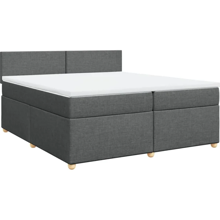 vidaXL Boxspringbett mit Matratze Dunkelgrau 200x200 cm Stoff 3289081 – Bild 3